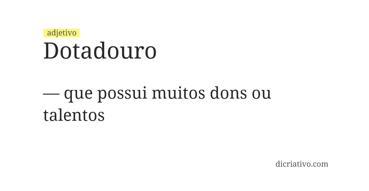 Significado de dotadouro