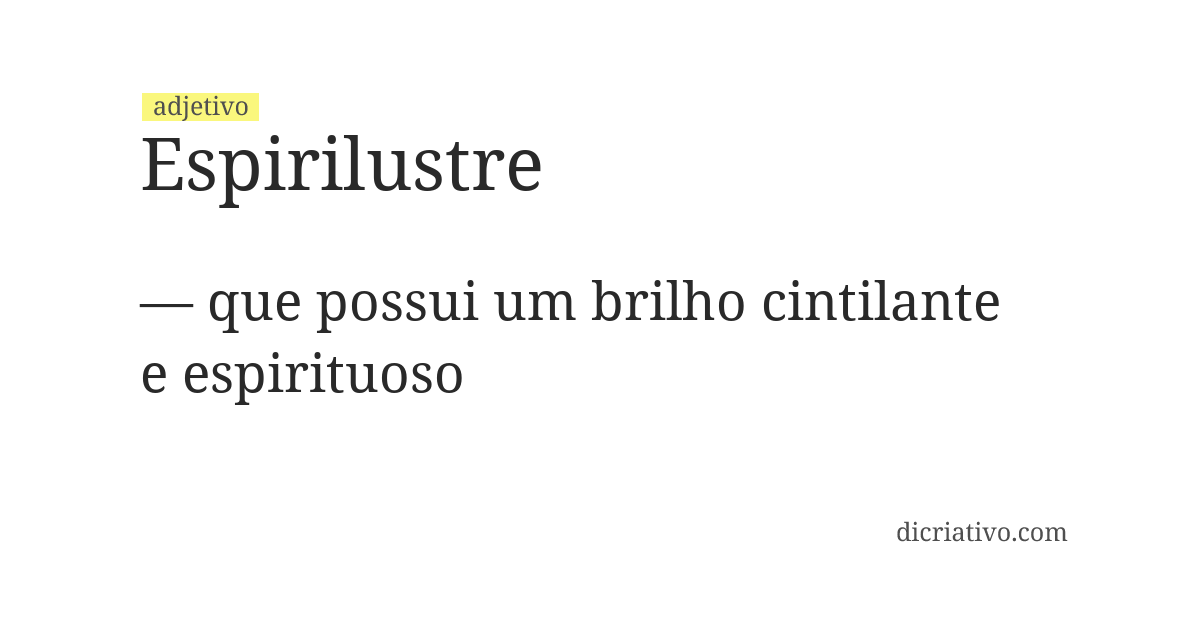 Significado de espirilustre