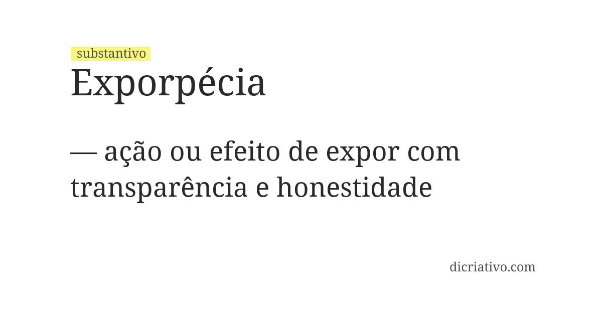 Significado de exporpécia