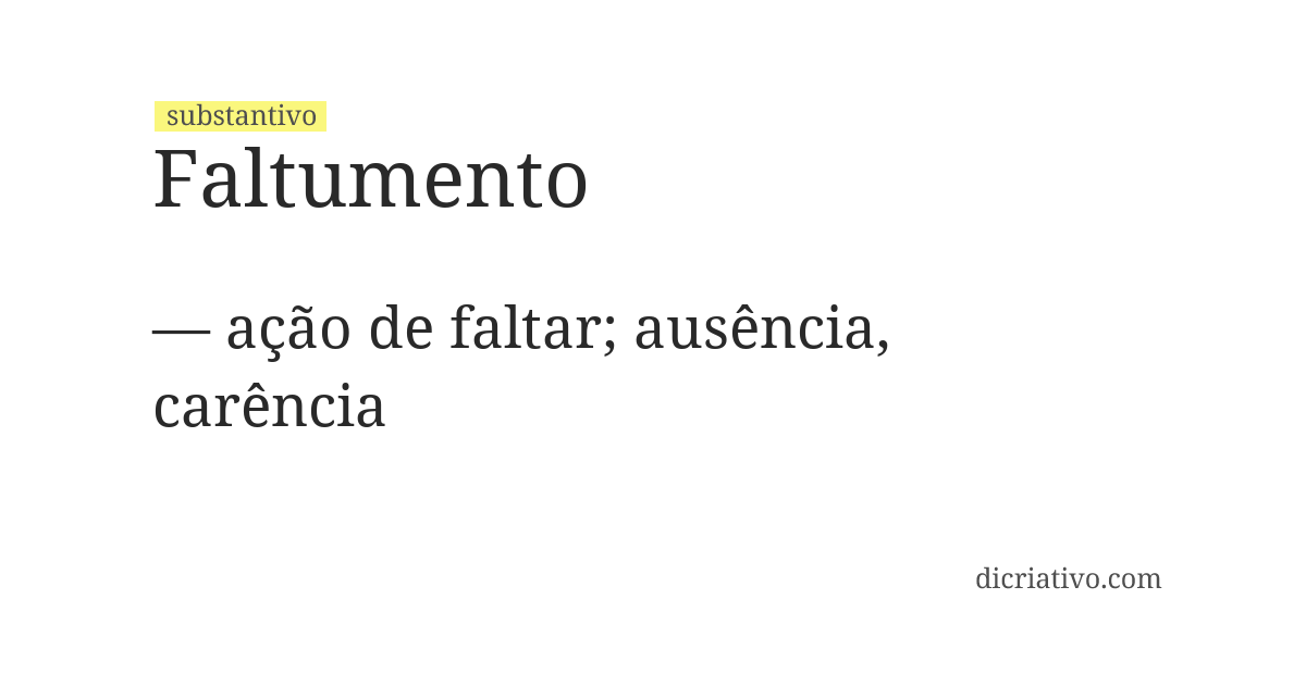 Significado de faltumento