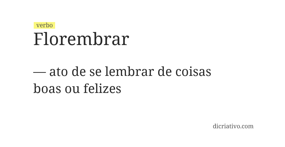 Significado de florembrar