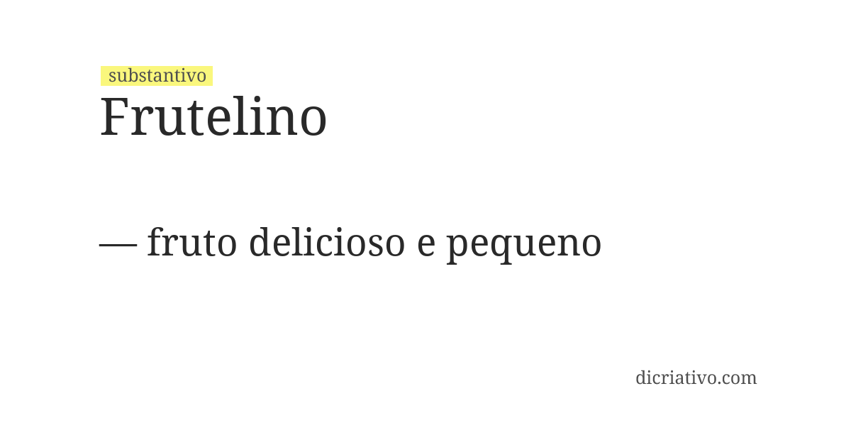 Significado de frutelino