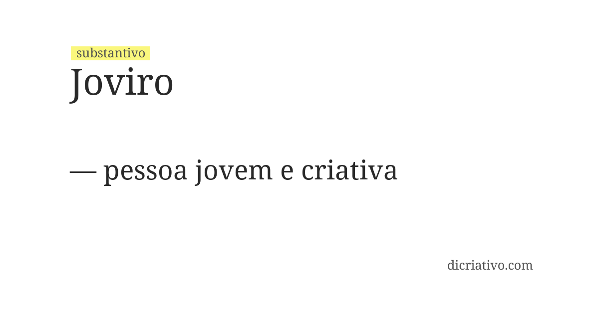 Significado de joviro