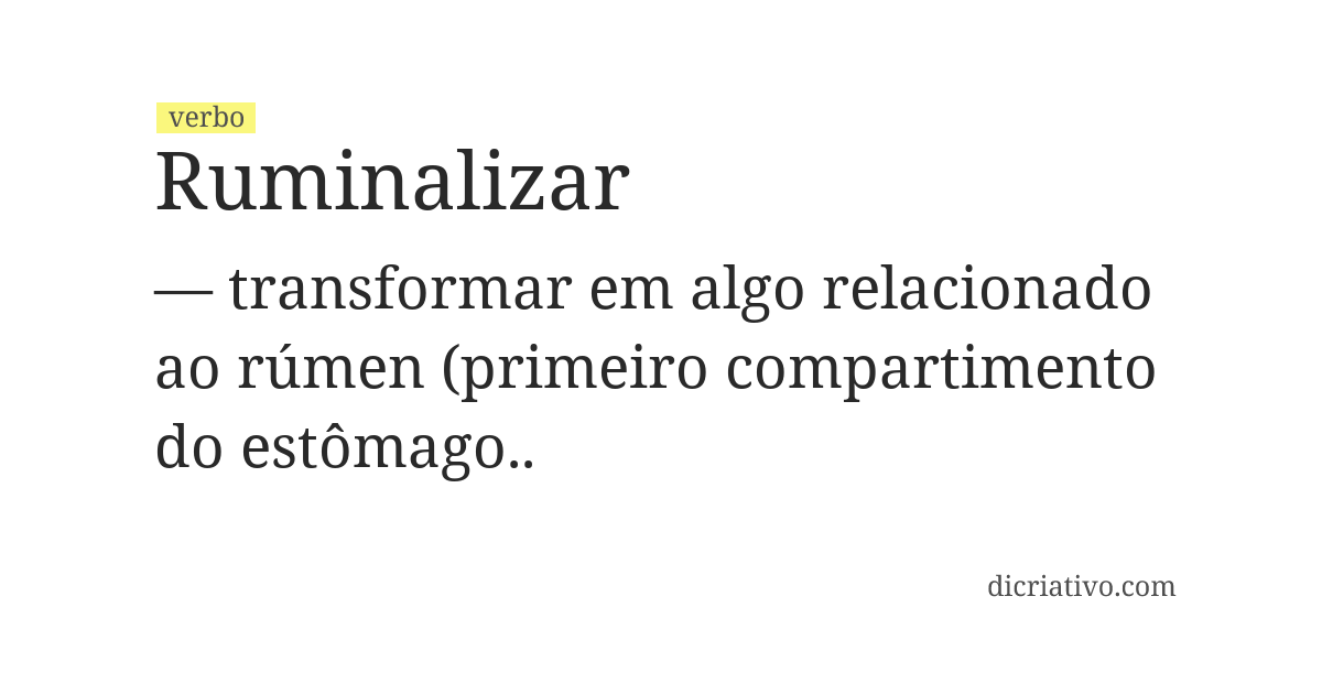 Significado de ruminalizar