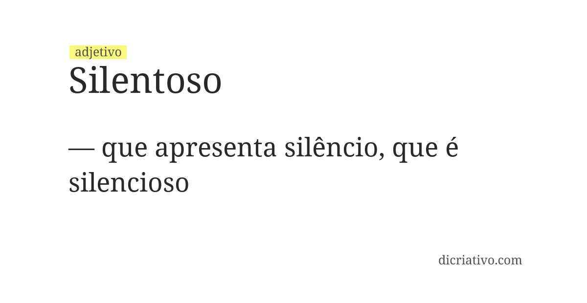Significado de silentoso