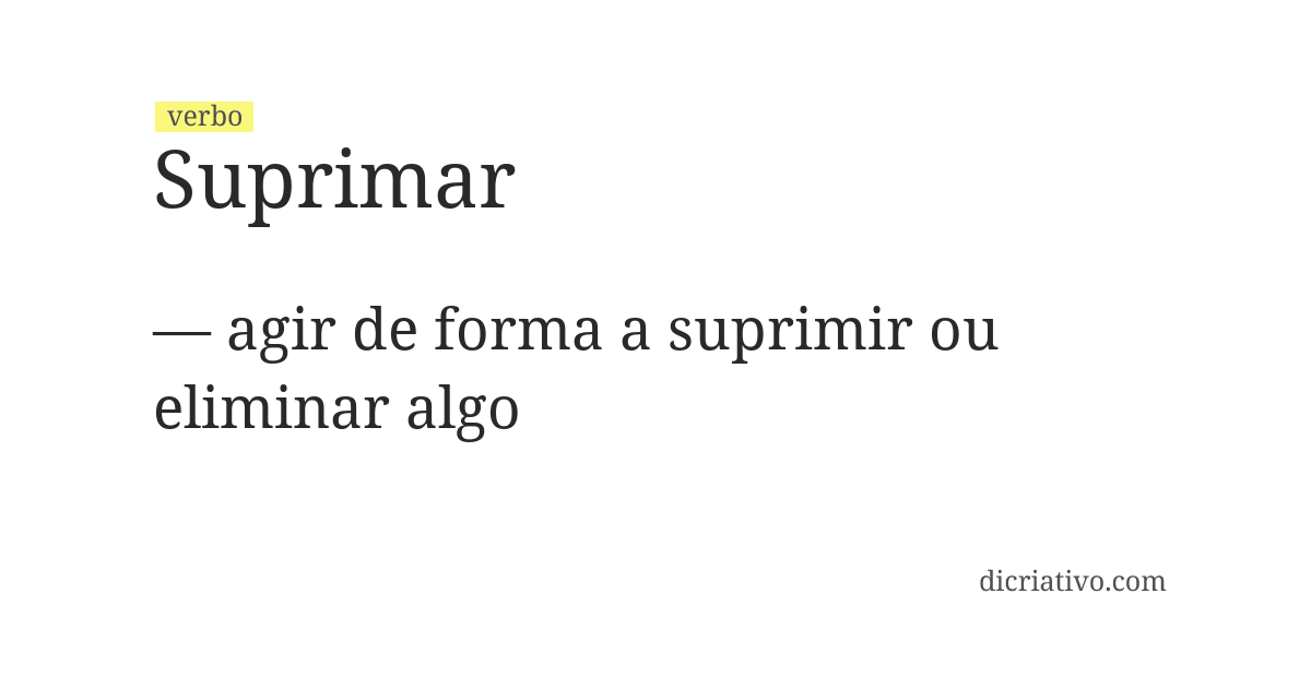 Significado de suprimar