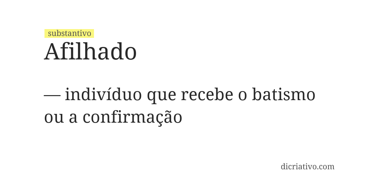 Significado de afilhado