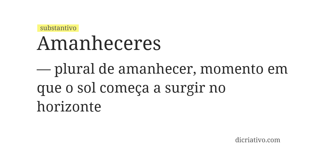 Significado de amanheceres