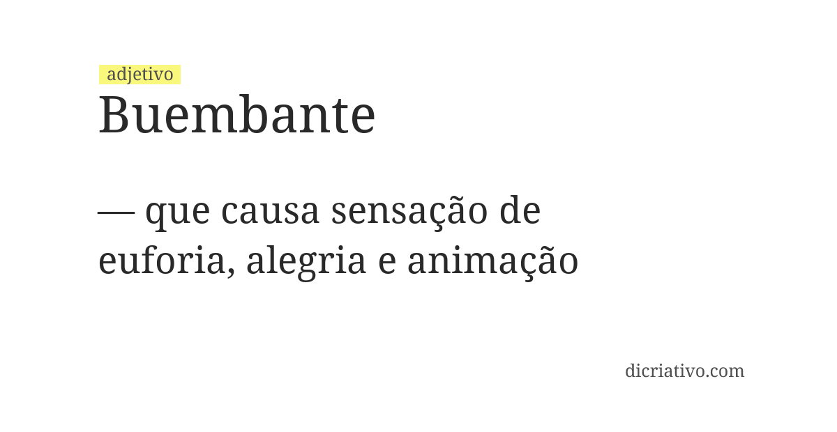 Significado de buembante