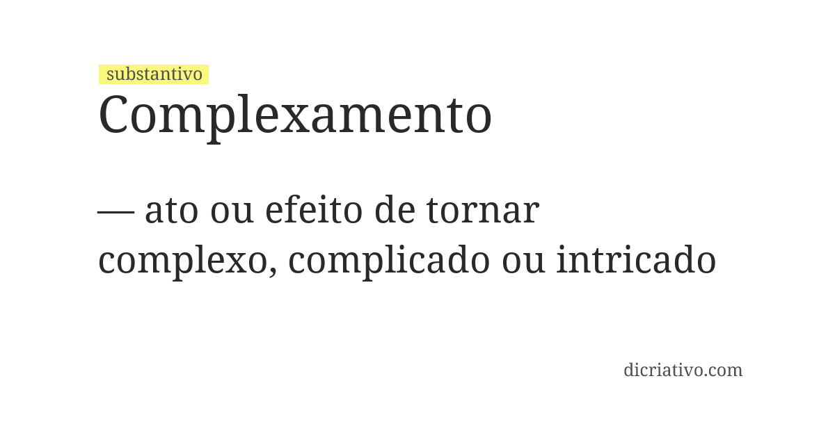 Significado de complexamento