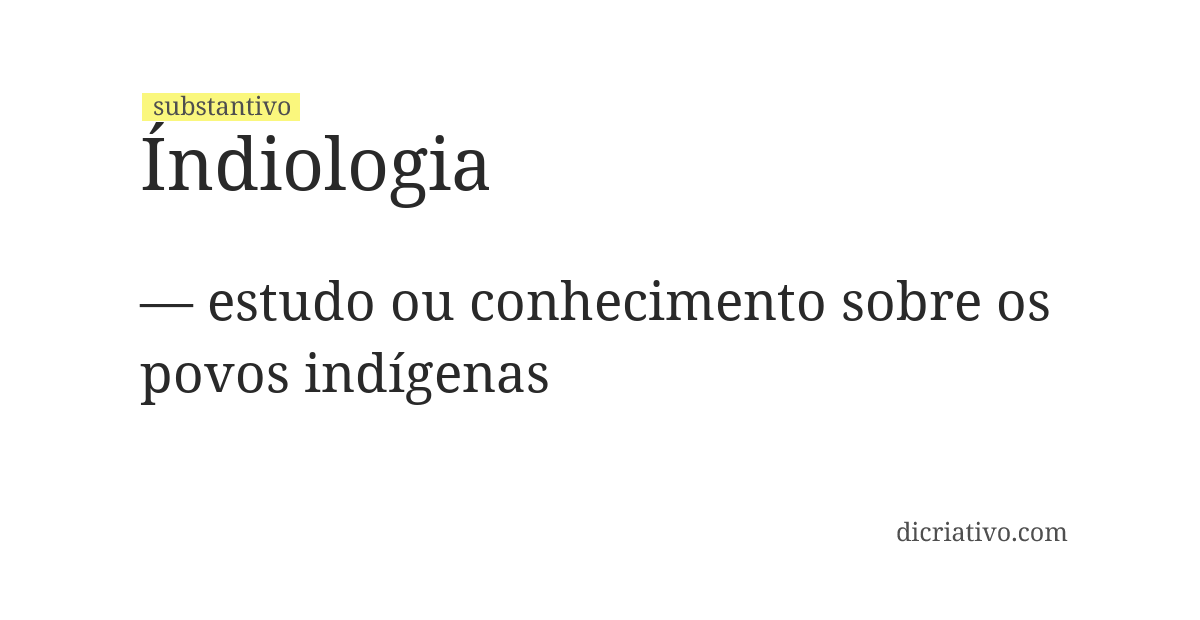 Significado de índiologia
