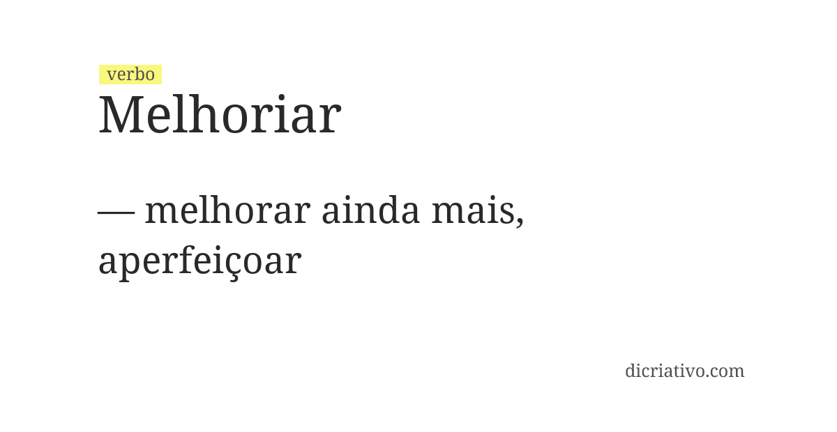 Significado de melhoriar