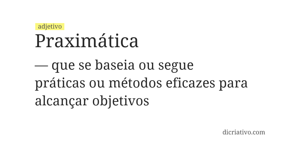 Significado de praximática