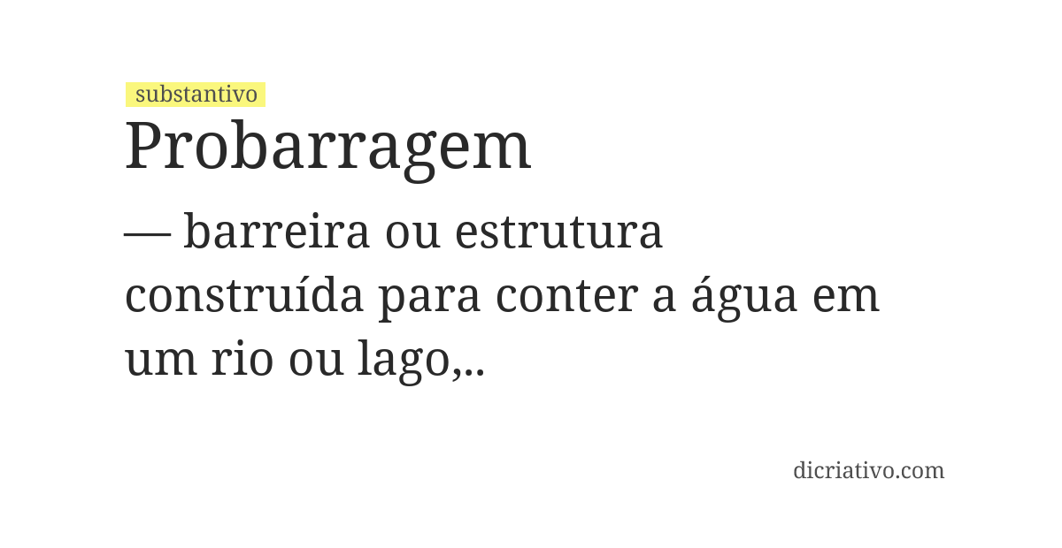 Significado de probarragem