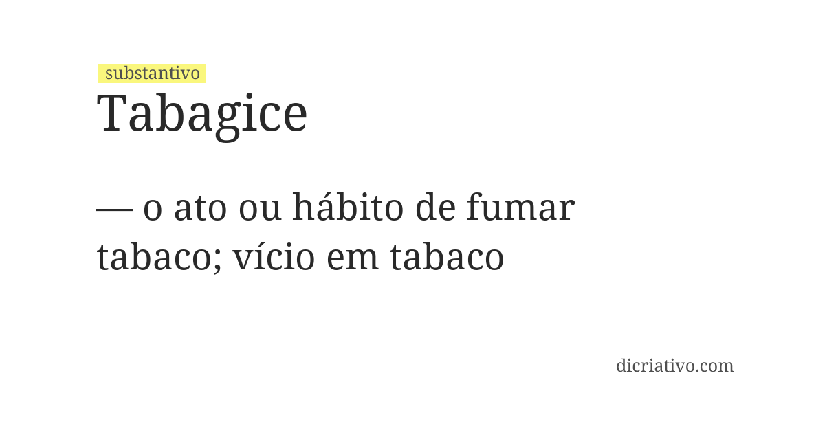 Significado de tabagice