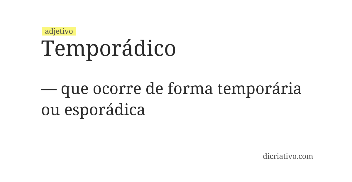 Significado de temporádico