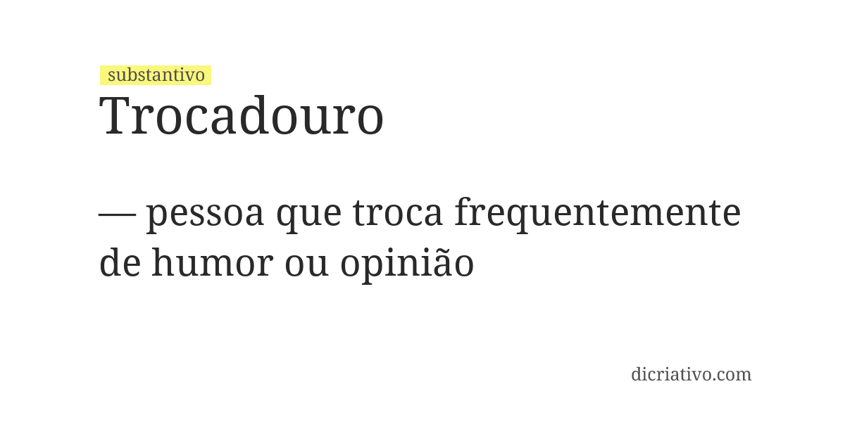 Significado de trocadouro