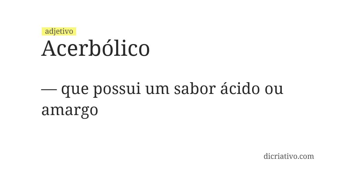 Significado de acerbólico