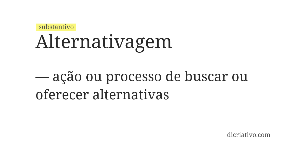 Significado de alternativagem