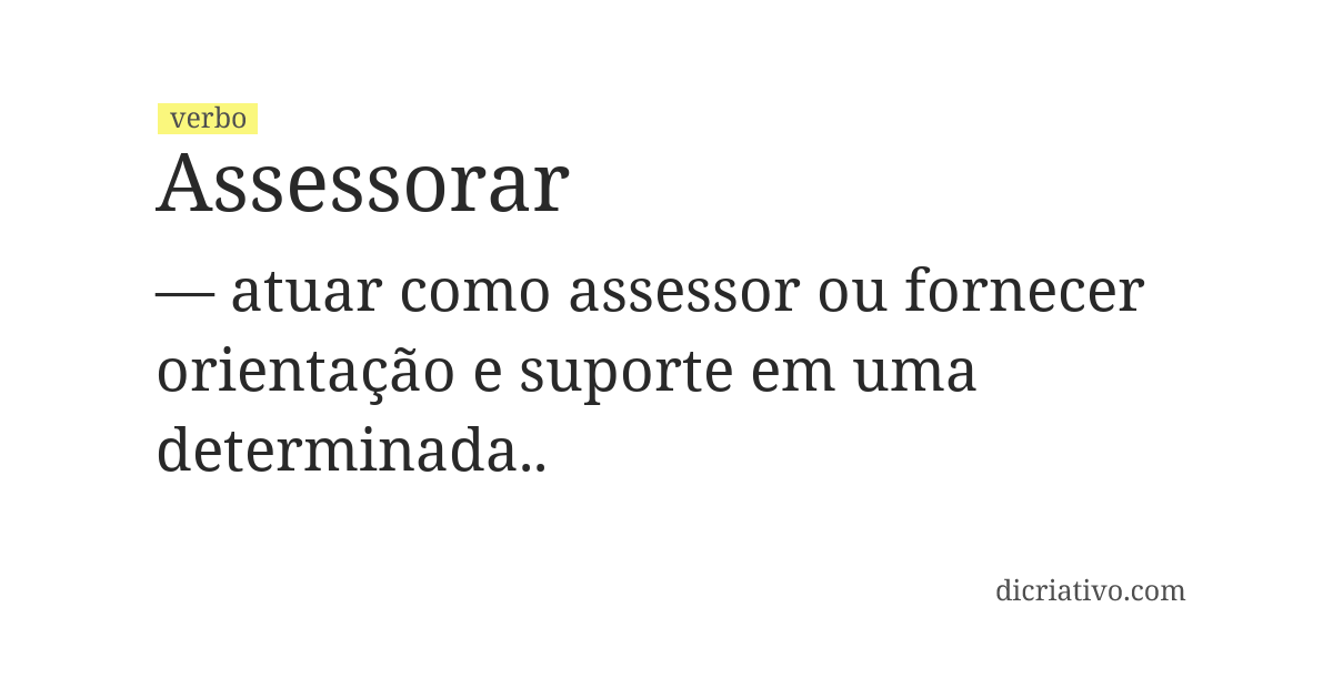Significado de assessorar
