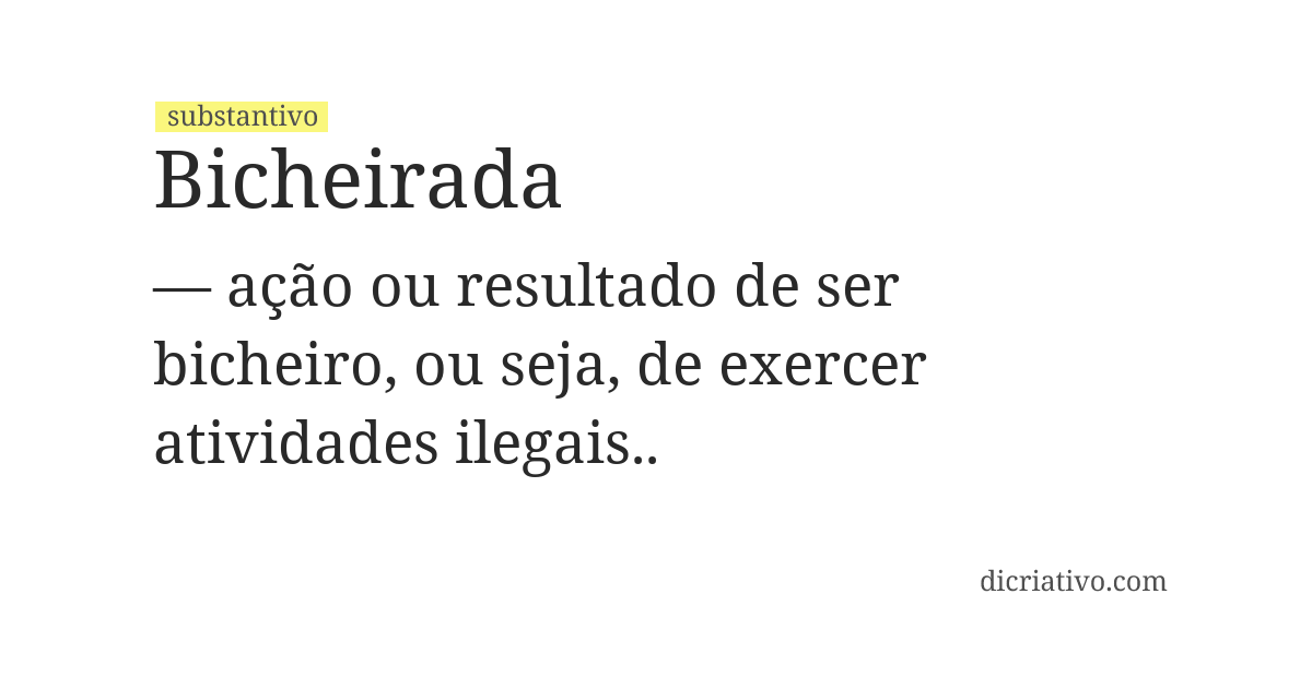 Significado de bicheirada