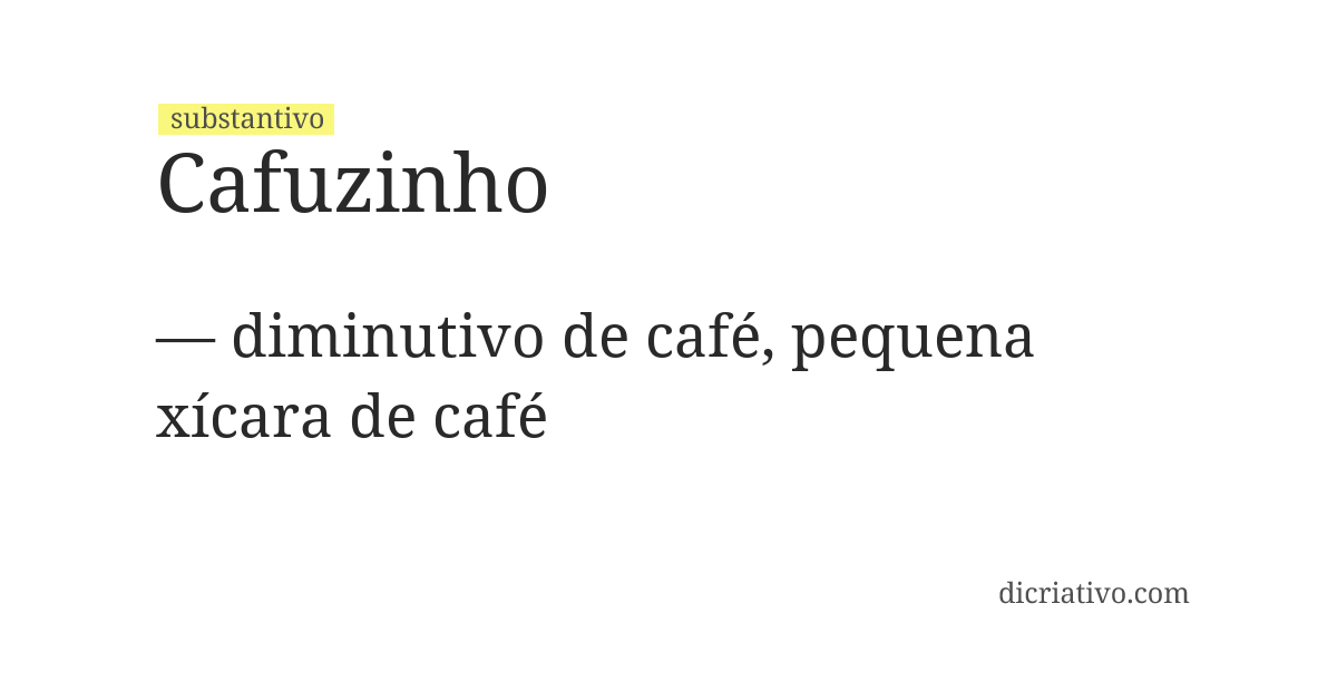 Significado de cafuzinho