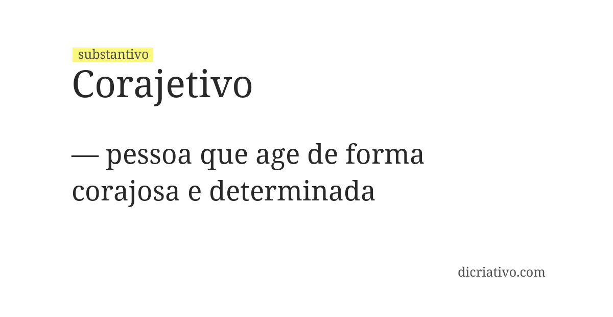 Significado de corajetivo