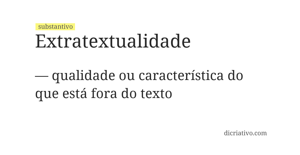 Significado de extratextualidade
