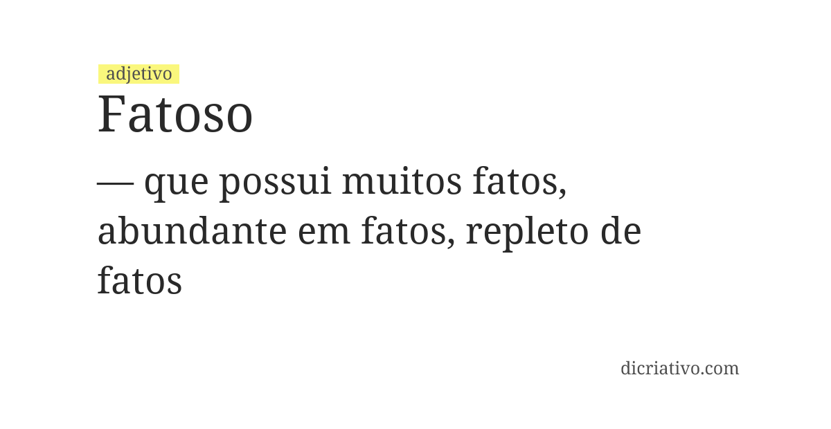 Significado de fatoso