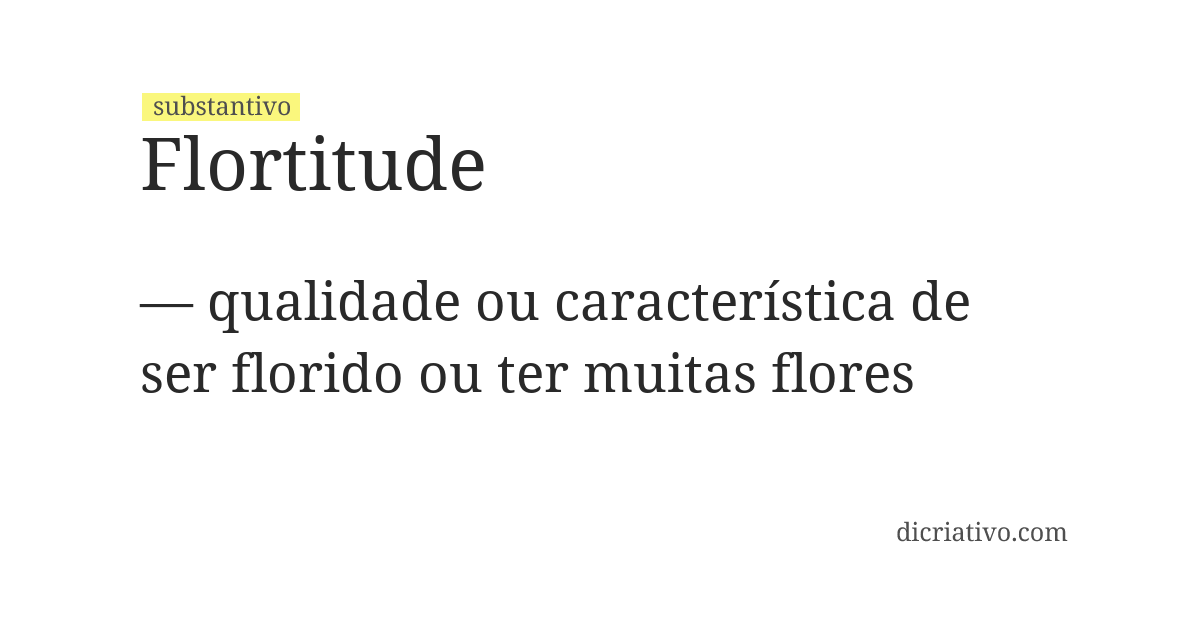 Significado de flortitude