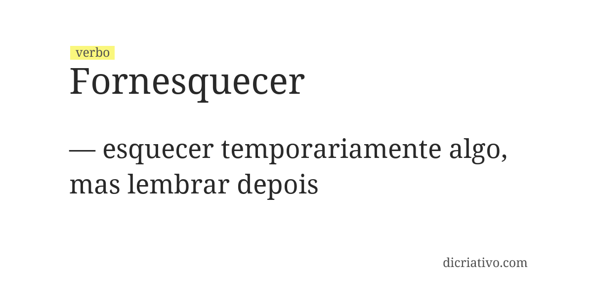 Significado de fornesquecer