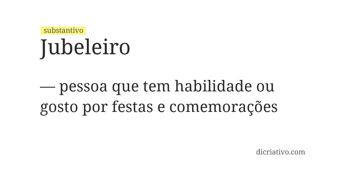 Significado de jubeleiro
