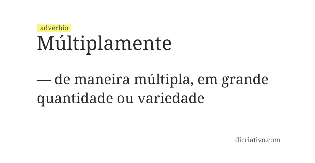 Significado de múltiplamente