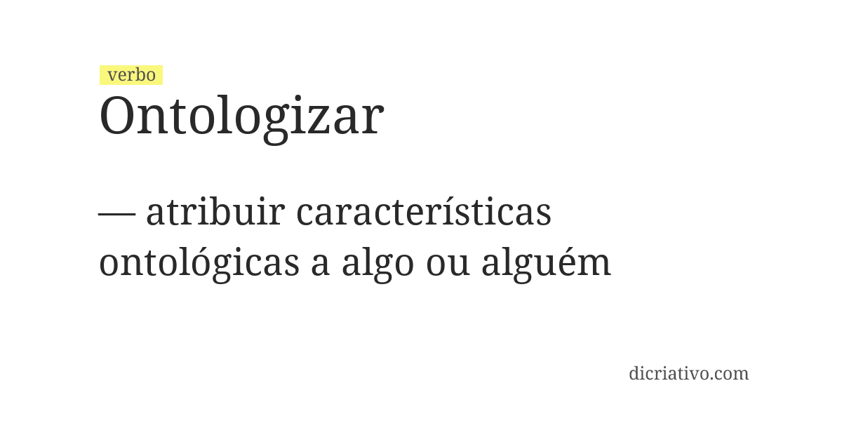 Significado de ontologizar