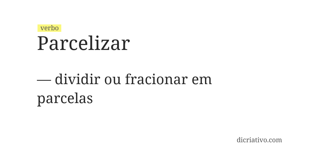 Significado de parcelizar