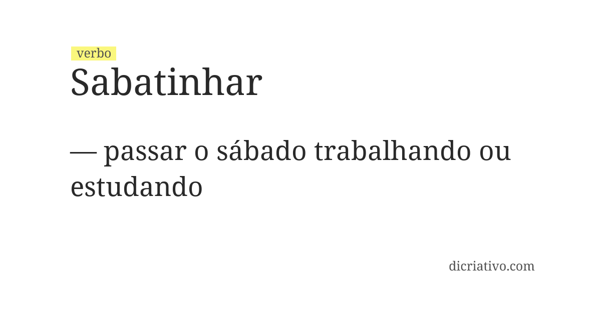 Significado de sabatinhar
