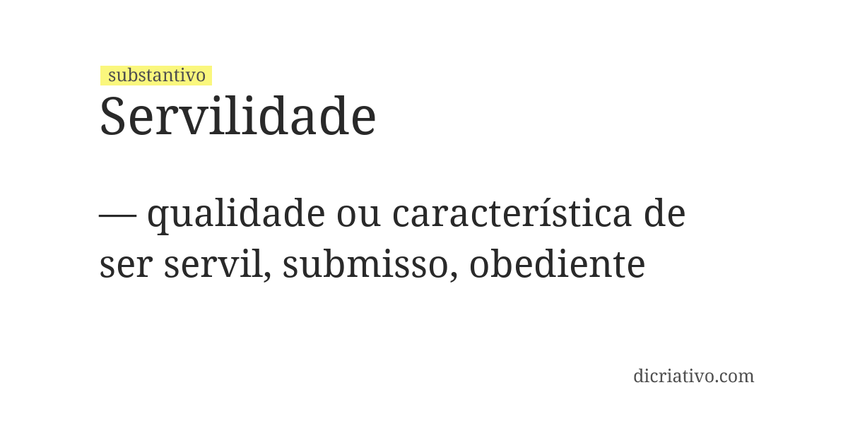Significado de servilidade