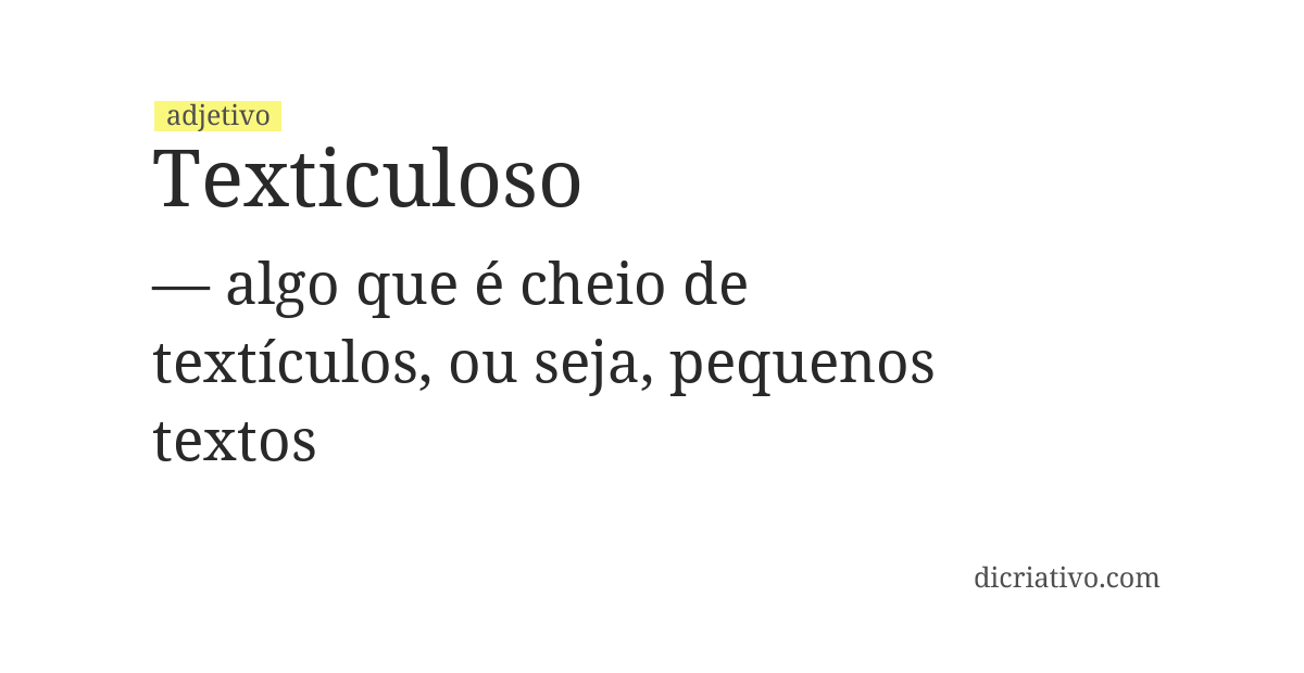 Significado de texticuloso