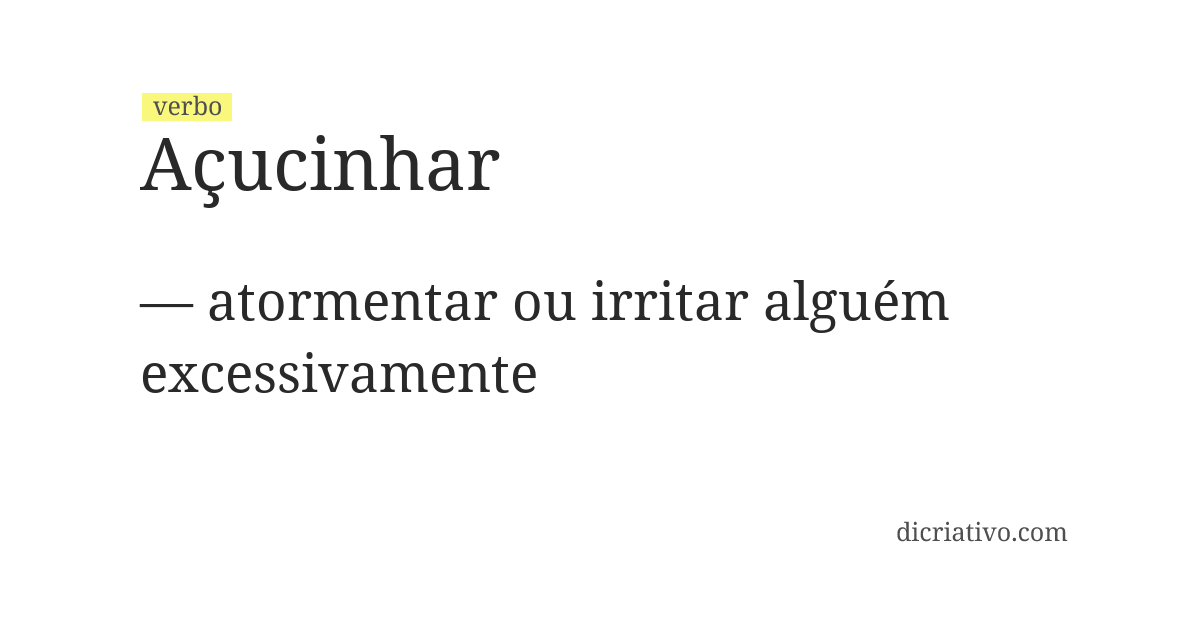 Significado de açucinhar