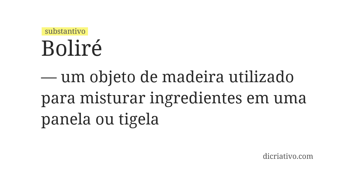 Significado de boliré