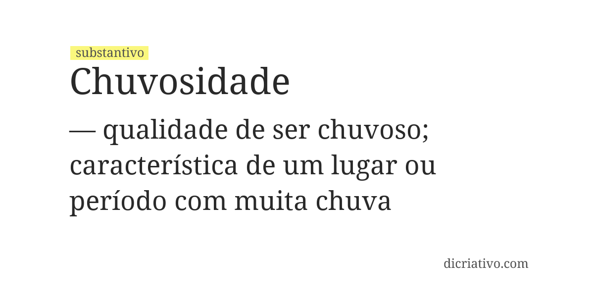 Significado de chuvosidade