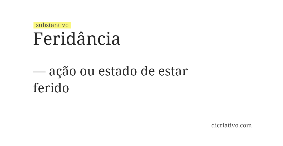 Significado de feridância