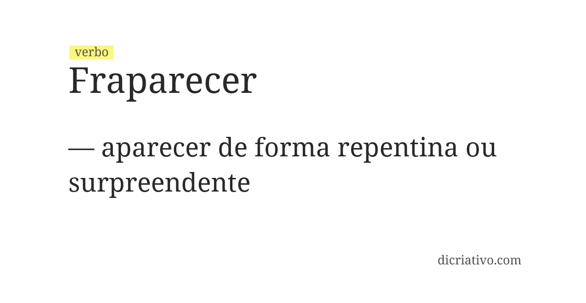 Significado de fraparecer
