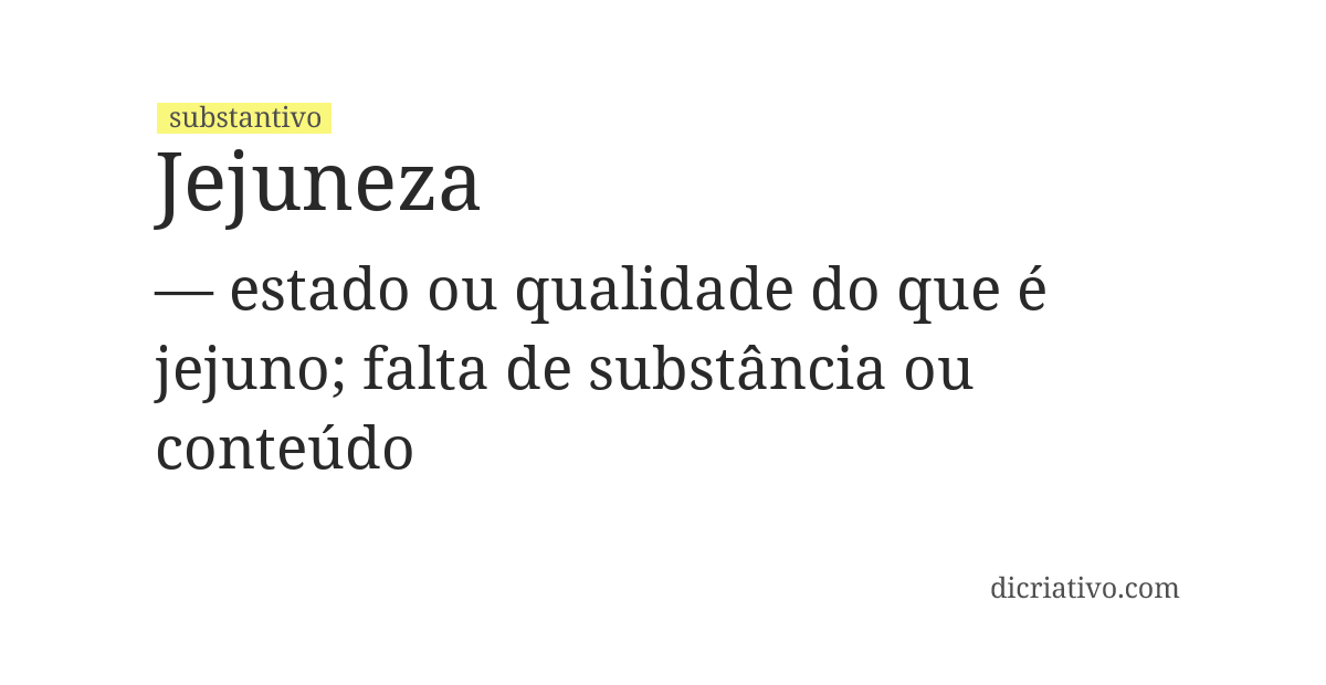 Significado de jejuneza