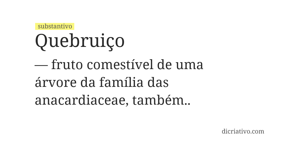 Significado de quebruiço