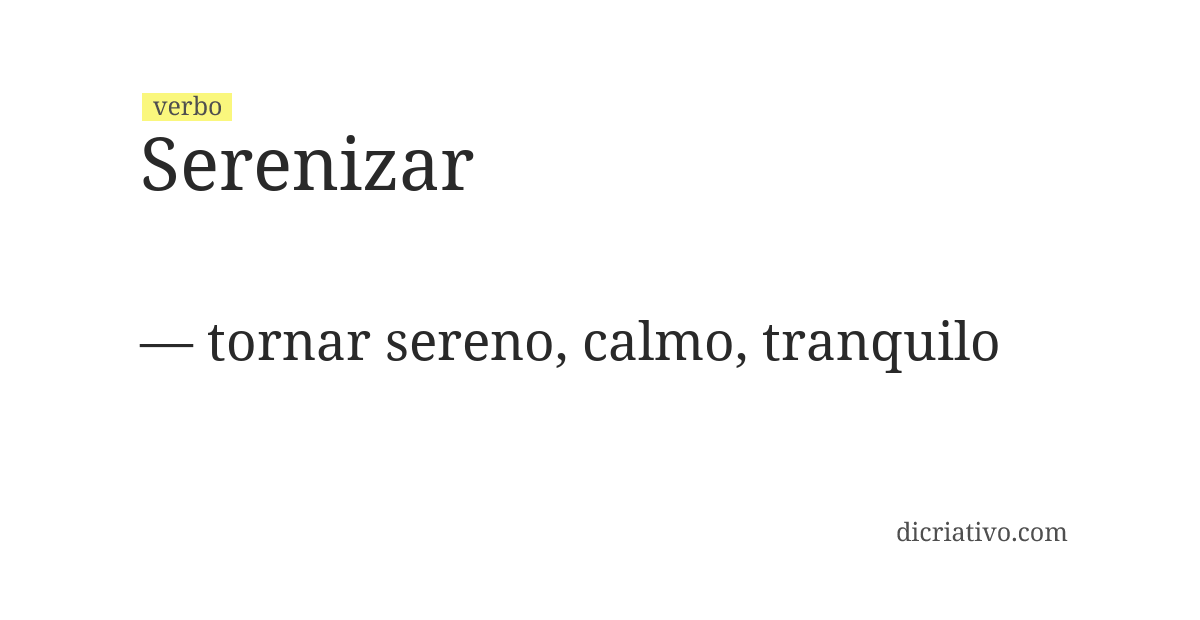 Significado de serenizar