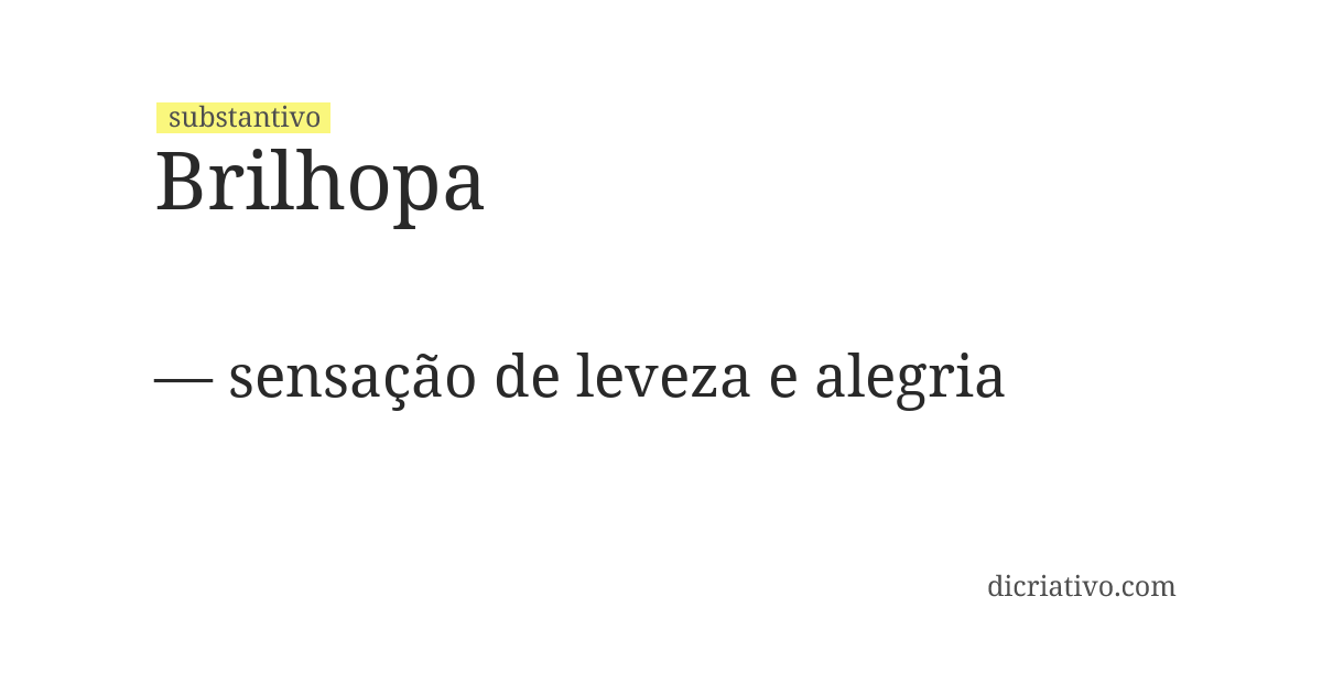 Significado de brilhopa