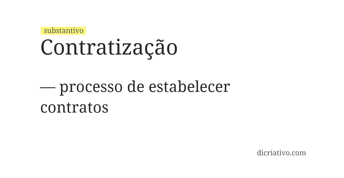 Significado de contratização