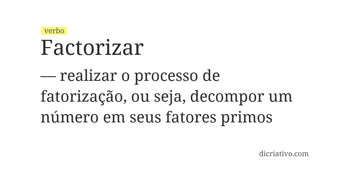 Significado de factorizar
