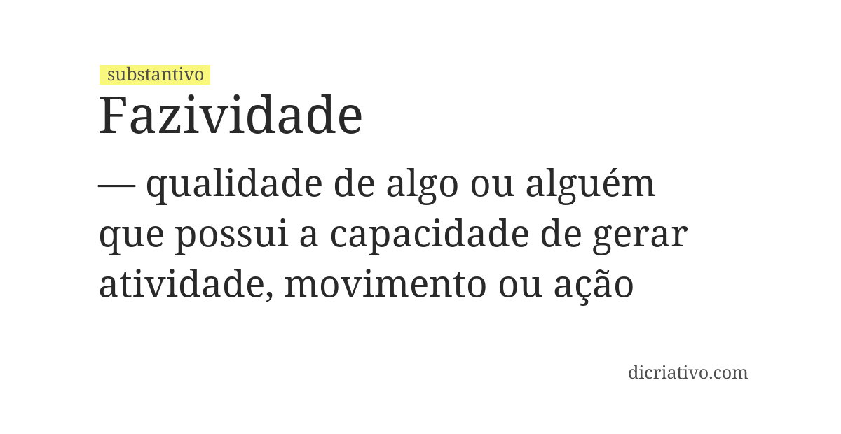 Significado de fazividade
